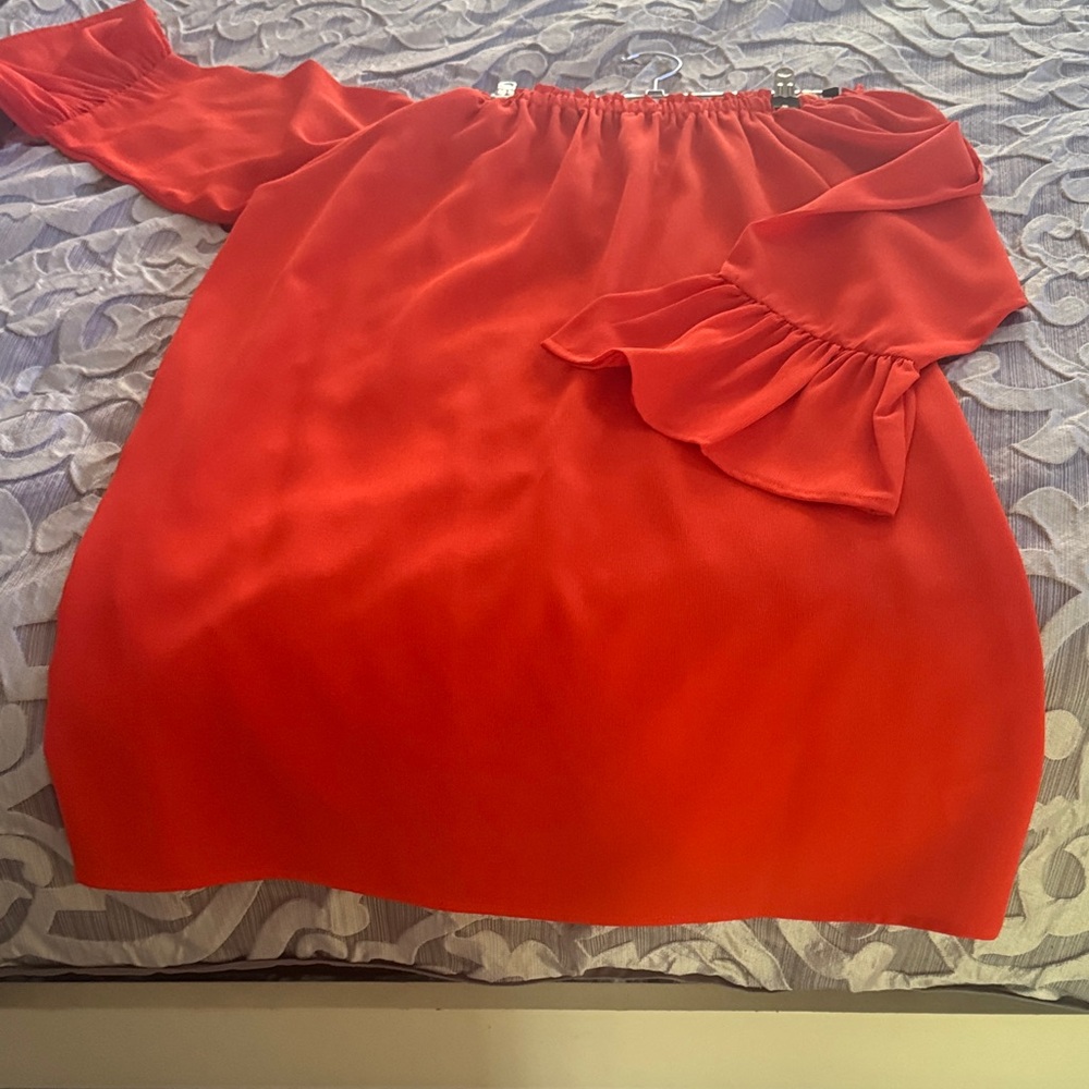 TCEC Red Off-Shoulder Dress
